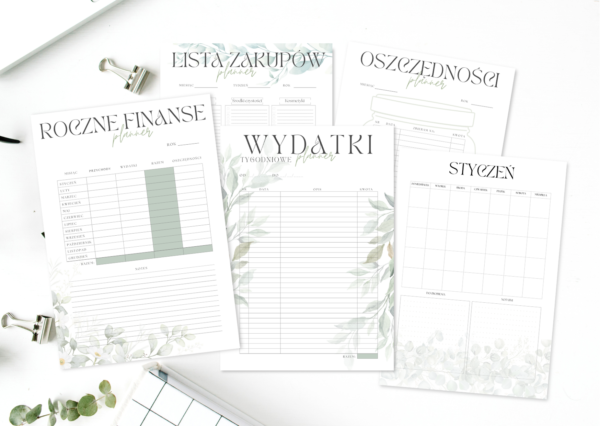 planner z motywem natury