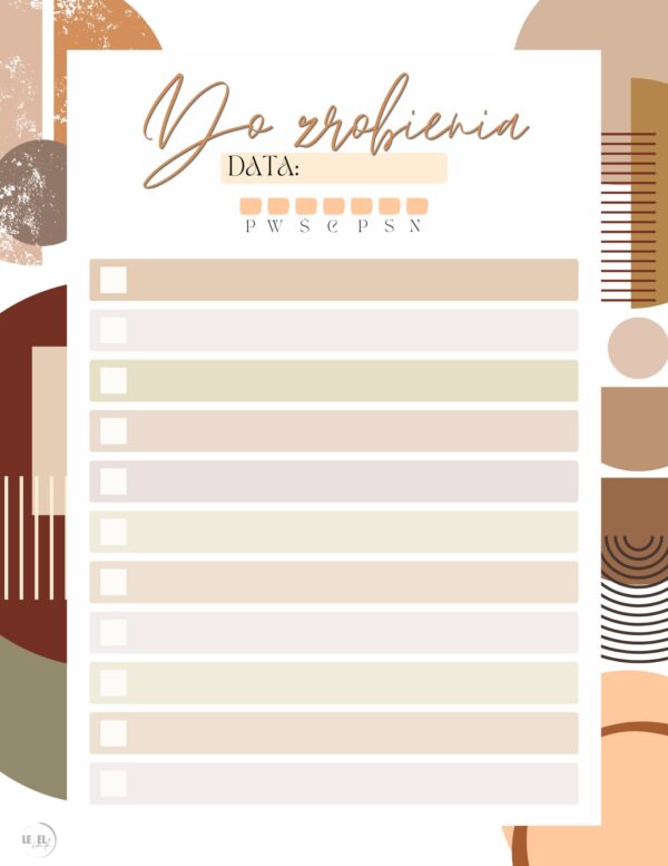 Lista do zrobienia boho – PDF do druku w stylu naturalnym - obrazek 2